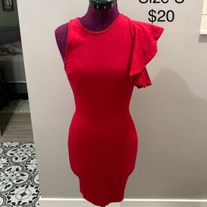 Elegant Red One-Shoulder Dress